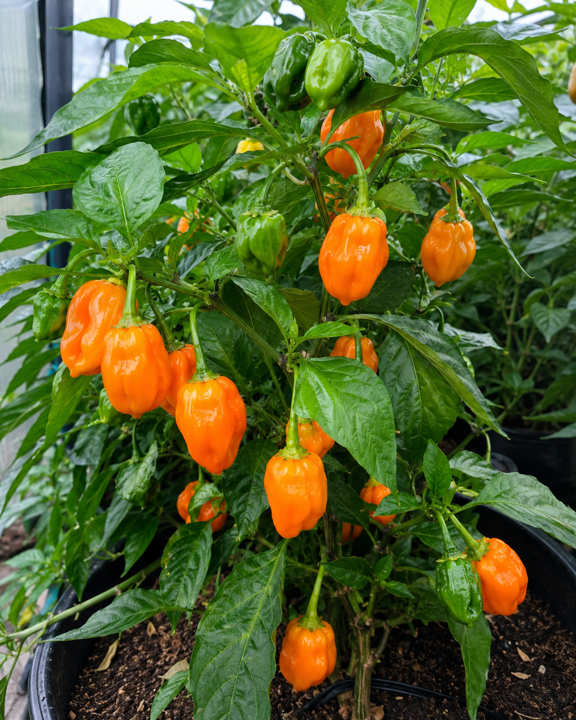 Fresh Orange Habanero Chillies